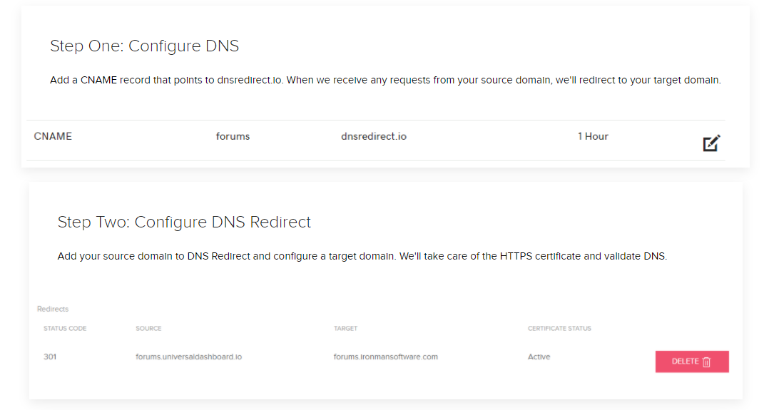 use windows dns to redirect url