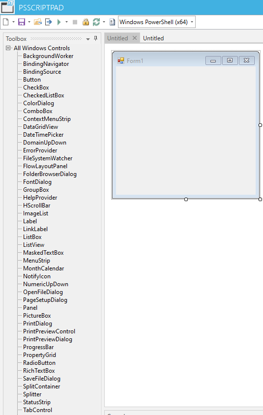 Windows Forms Controls in PSScriptPad